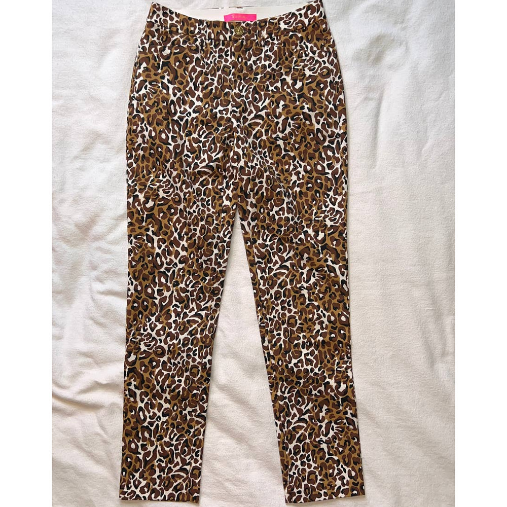 Lilly Pulitzer Leopard Print Straight Leg Pants - Brown and Black